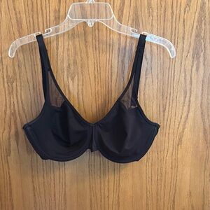 Wacoal Black Bra with Underwire cupless Bra 36 DD and Adjustable Straps